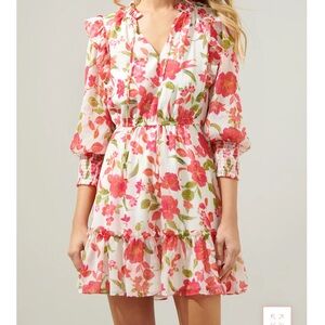 Sugarlips Belle Anse Floral Idra Ruffle Chiffon Dress Size S‎